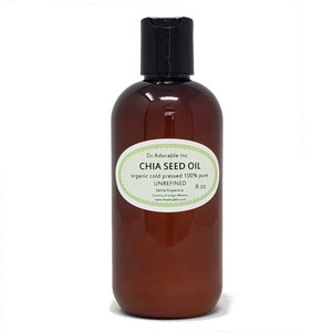 8 Oz Chia Seed Oil UNREFINED Organic Pure Cold Pressed Fresh Skin Hair Nails Care