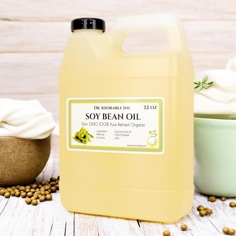 32 oz - Soybean Oil - Pure & Organic Cold Pressed Soy Bean image 2