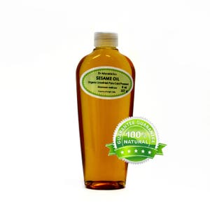 8 oz - Sesame Seed Oil UNREFINED - Pure & Organic Cold Pressed