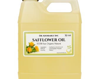 32 oz - Safflower Oil - 100% Pure Organic Cold Pressed