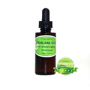 2 oz with a Glass Dropper Olive Oil Squalane Organic & Pure Cold Pressed