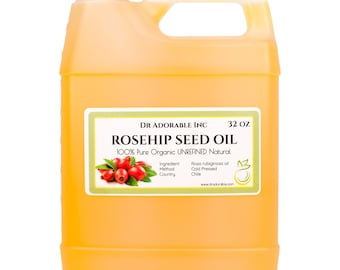 32 oz - Rosehip Oil UNREFINED - 100% Pure & Organic Cold Pressed Extra Virgin