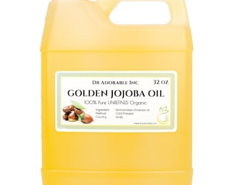 32 oz - Aceite de jojoba dorado puro SIN REFINAR - Virgen orgánico prensado en frío