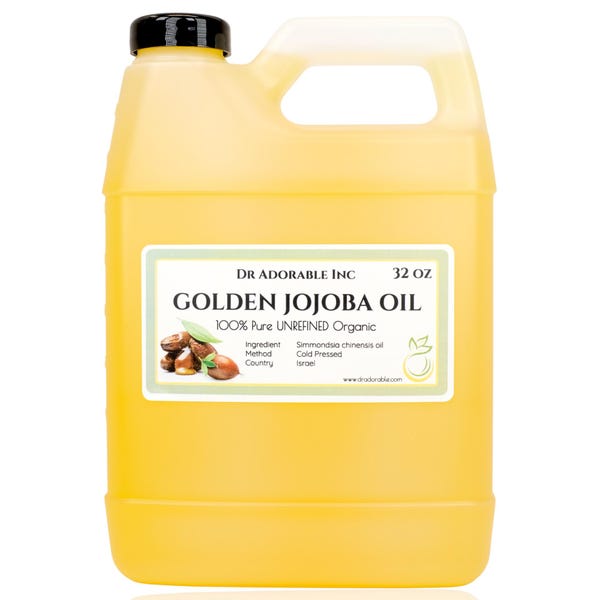 32 oz - Pure Golden Jojoba Oil UNREFINED - Organic Cold Pressed Virgin