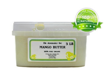 3 lb -  Raw Pure Organic Mango Butter Cold Pressed