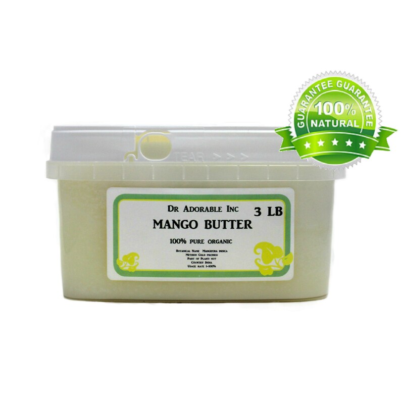 3 LB  Raw Pure Organic Mango Butter Cold Pressed image 1