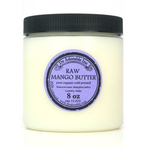 8 oz -  Raw Pure Organic Mango Butter