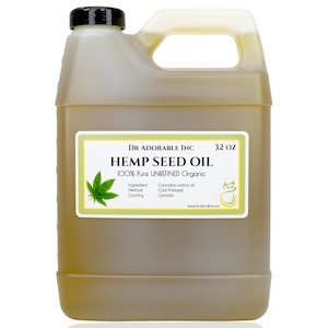 32 oz - Hemp Seed Oil UNREFINED - 100% Pure Organic Cold Pressed