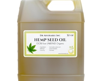 32 oz - Aceite de semilla de cáñamo SIN REFINAR - 100% puro orgánico prensado en frío