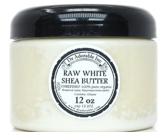 12 oz - Raw Unrefined WHITE Shea Butter From Ghana