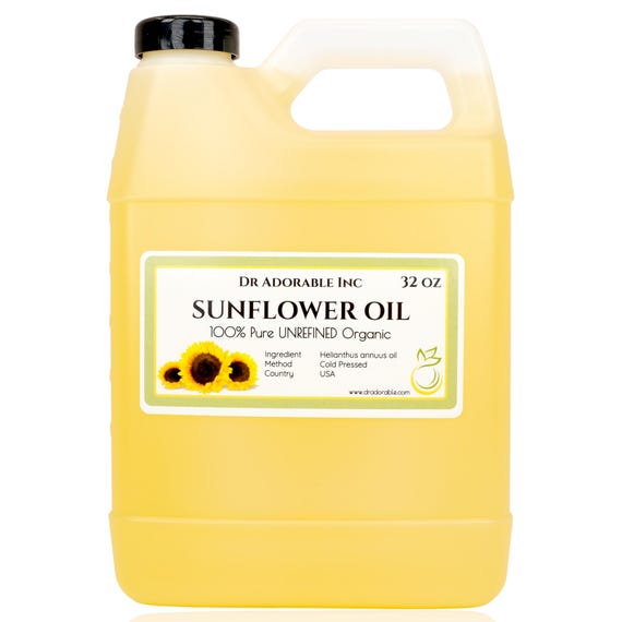 32 oz - Sunflower Oil UNREFINED - Pure Organic Cold Pressed