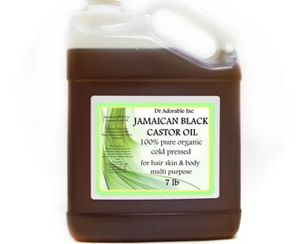 7 lb - Organic PEPPERMINT Jamaican Black Castor Oil - 100% Pure Cold Pressed