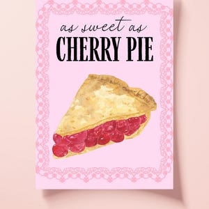 As Sweet as Cherry Pie - Printable Wall Art | Retro Kitchen Decor | Digital Download | Vintage-Inspired Print | Instant Download