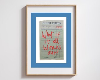 ¿Y si todo sale bien? Póster de cheque de invitado Decoración de sala de estar Regalo Arte imprimible grande Retro Peculiar Moderno Galería de pared Estética de moda