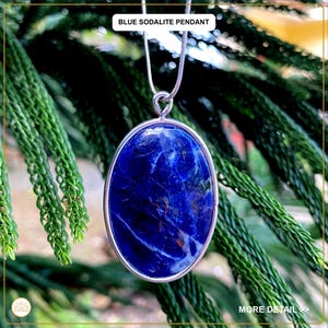 Sodalite Gemstone Necklace: Natural Healing Crystal Pendant, Hypoallergenic