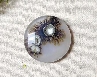 Scenic Dendritic Agate Doublet Cabochon: Jewelry Making Supplies