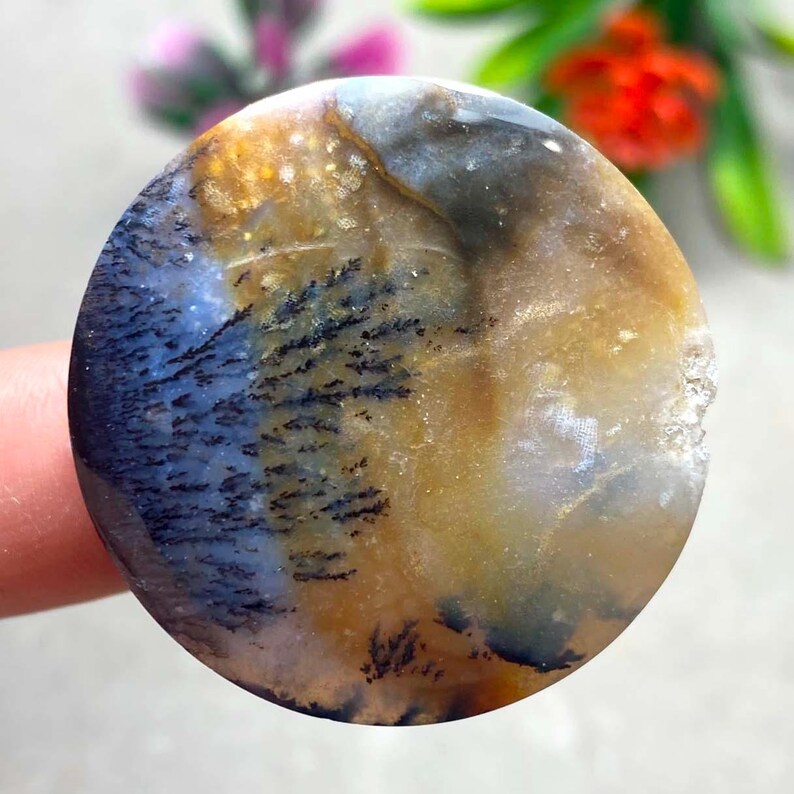 Shazar Scenic Dendrite Agate Cabochon Natural Dendritic Agate Gemstone for Jewelry Making image 4