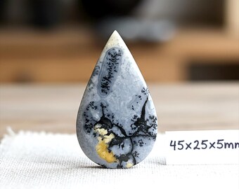 Cabujón natural Maligano Jasper / Patrón dendrítico / Piedra preciosa artesanal para la fabricación de joyas