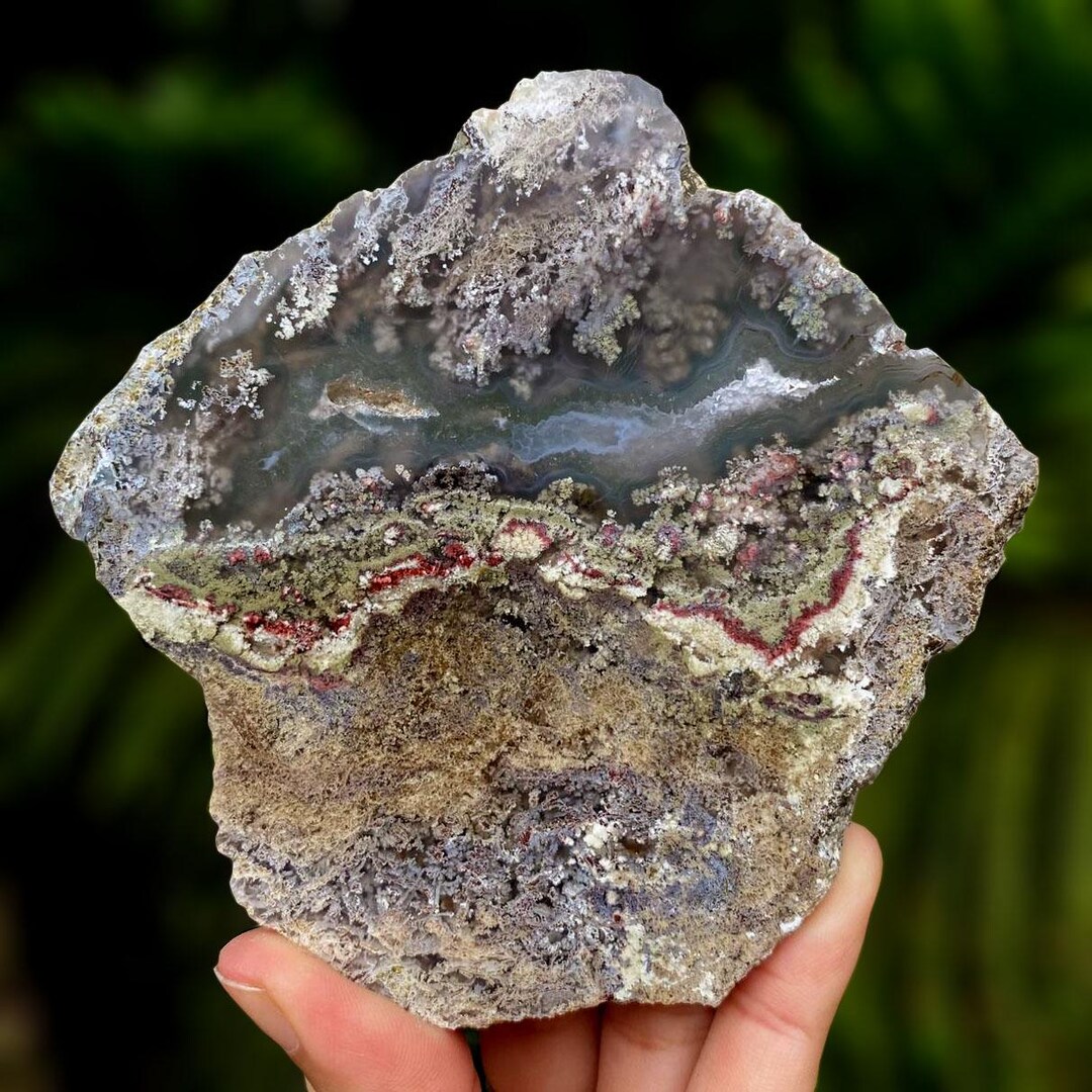 Large Scenic Moss Agate Slab 100x95x8 Mm Natural Agate Polished ...