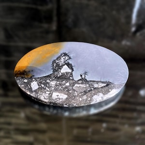 Landscape Jasper Oval Cabochon – Scenic Natural Stone, Collectible Polished Gem