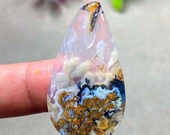 Shazar Scenic Dendrite Agate Cabochon Natural Dendritic Agate Gemstone for jewelry