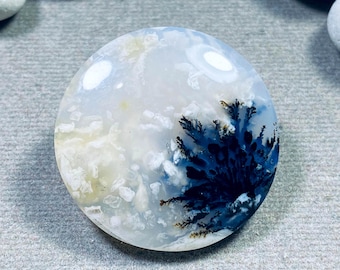 Shazar Scenic Dendrite Agate Cabochon Natural Dendritic Agate Gemstone for jewelry