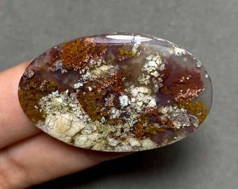 Natural Moss Agate Oval Cabochon: AAA+ Quality Gemstone
