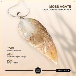 Moos Achat Halskette Natürliche Edelstein Anhänger Natur Inspiriert Schmuck Geschenk für Sie Blatt Achat Halskette
