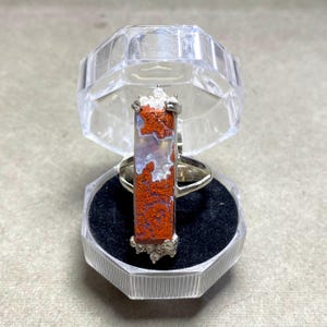 Roter Achat Ring Edelstahl Schmuck feurig Kristall | Boho Naturstein Ring