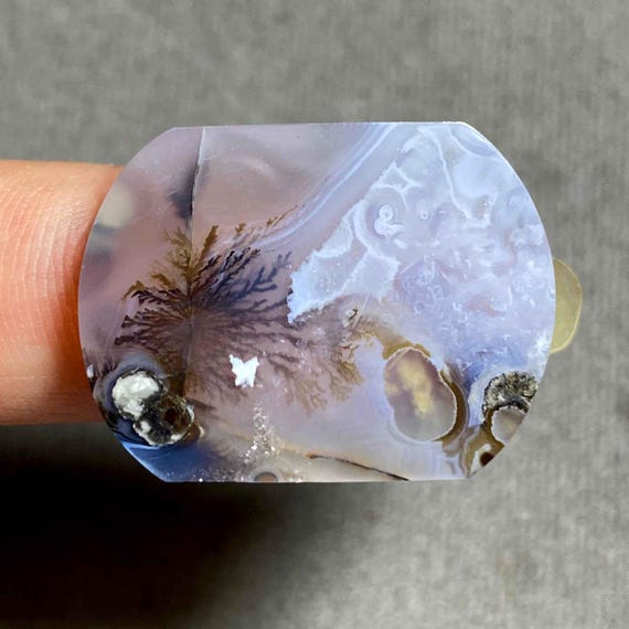Shazar Scenic Dendrite Agate Cabochon Natural Dendritic Agate Gemstone for Jewelry Making