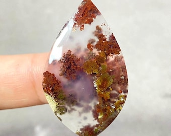 Natural Indonesian Moss Agate Cabochon: AAA+ Quality Healing Crystal