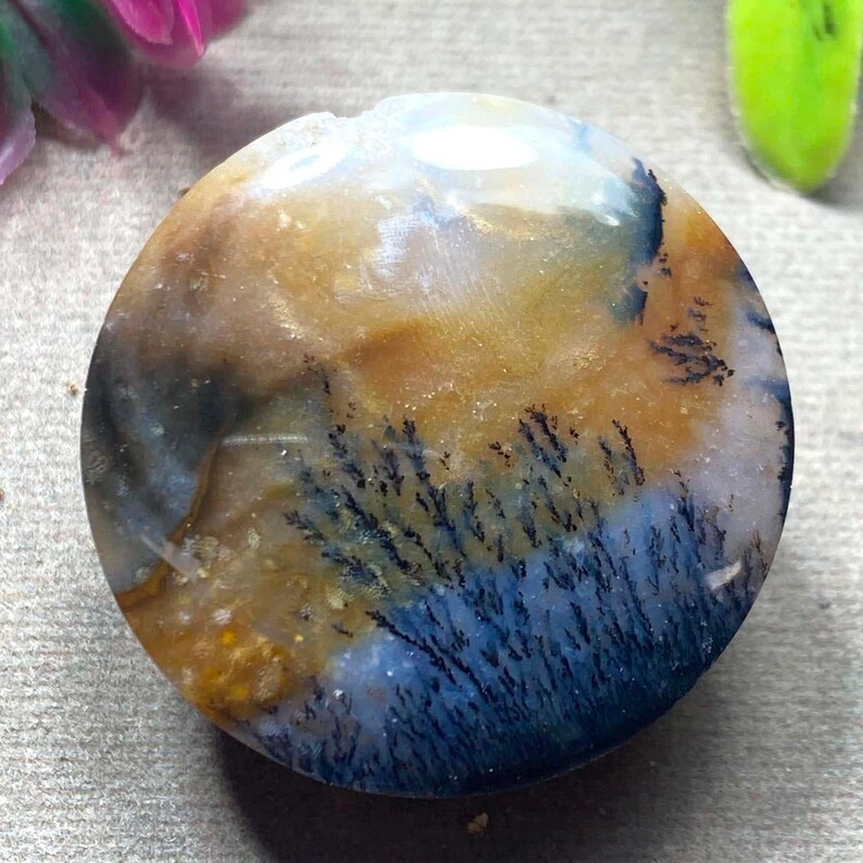 Shazar Scenic Dendrite Agate Cabochon Natural Dendritic Agate Gemstone for Jewelry Making image 3