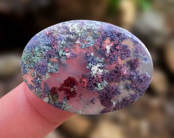 Botanische mosagaat cabochon, biologische edelsteen voor ambachtelijke sieraden, natuurliefhebber cadeau