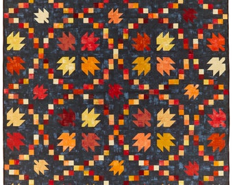 Swirling Leaves - PDF Quilt Pattern - Layer Cake Friendly in 6 size options