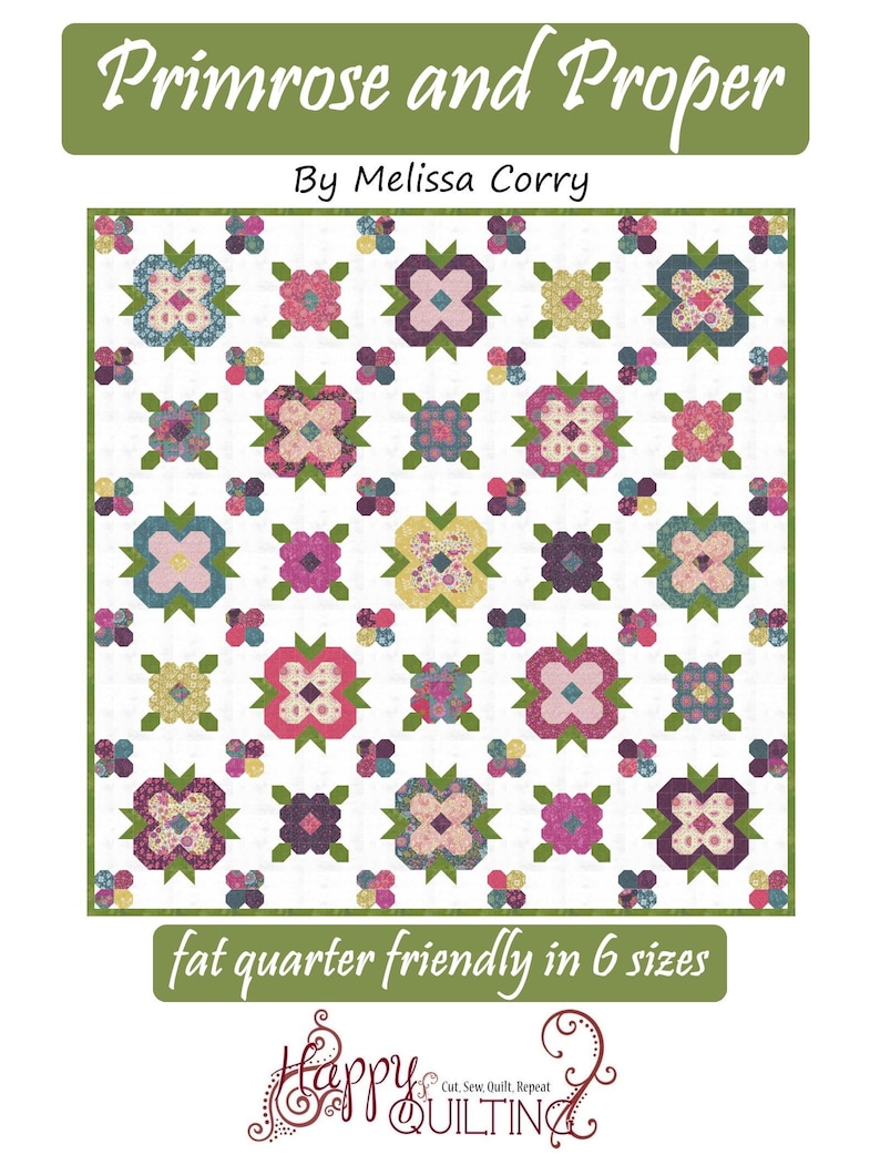 Primrose Pattern Math Primrose and Proper - PDF Quilt Pattern - Fat Quarter Friendly in 6 ...