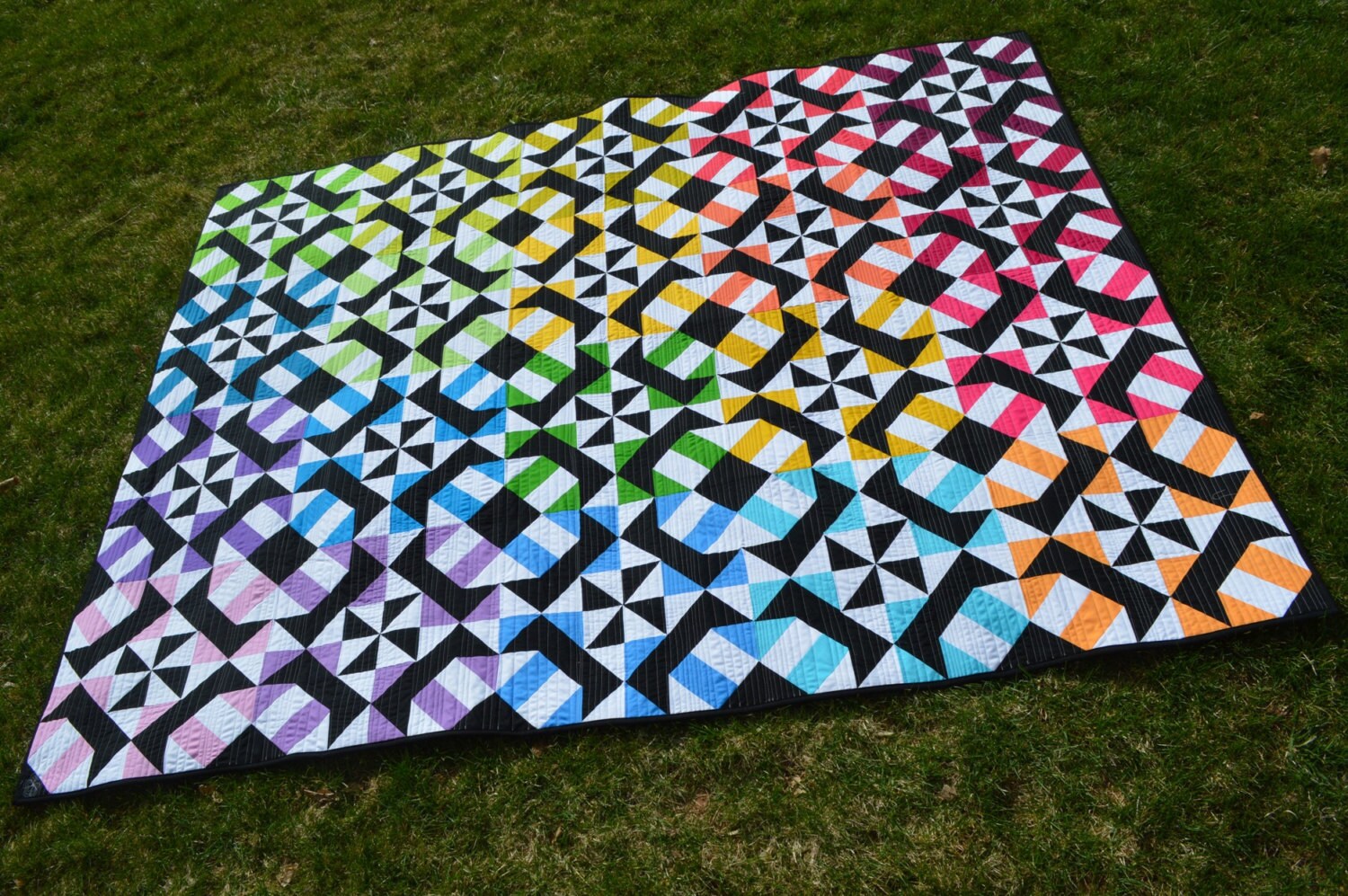 Corkscrew PDF Quilt Pattern With 4 Size Options Etsy