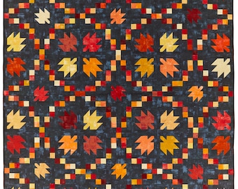 Swirling Leaves - PAPER Quilt Pattern - Layer Cake Friendly in 6 size options