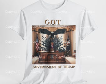 Maglietta Donald Trump, Government of Trump - G.O.T Maglietta con dichiarazione politica, oggetto da collezione Donald Trump, regalo per sostenitori di Trump, maglietta unisex