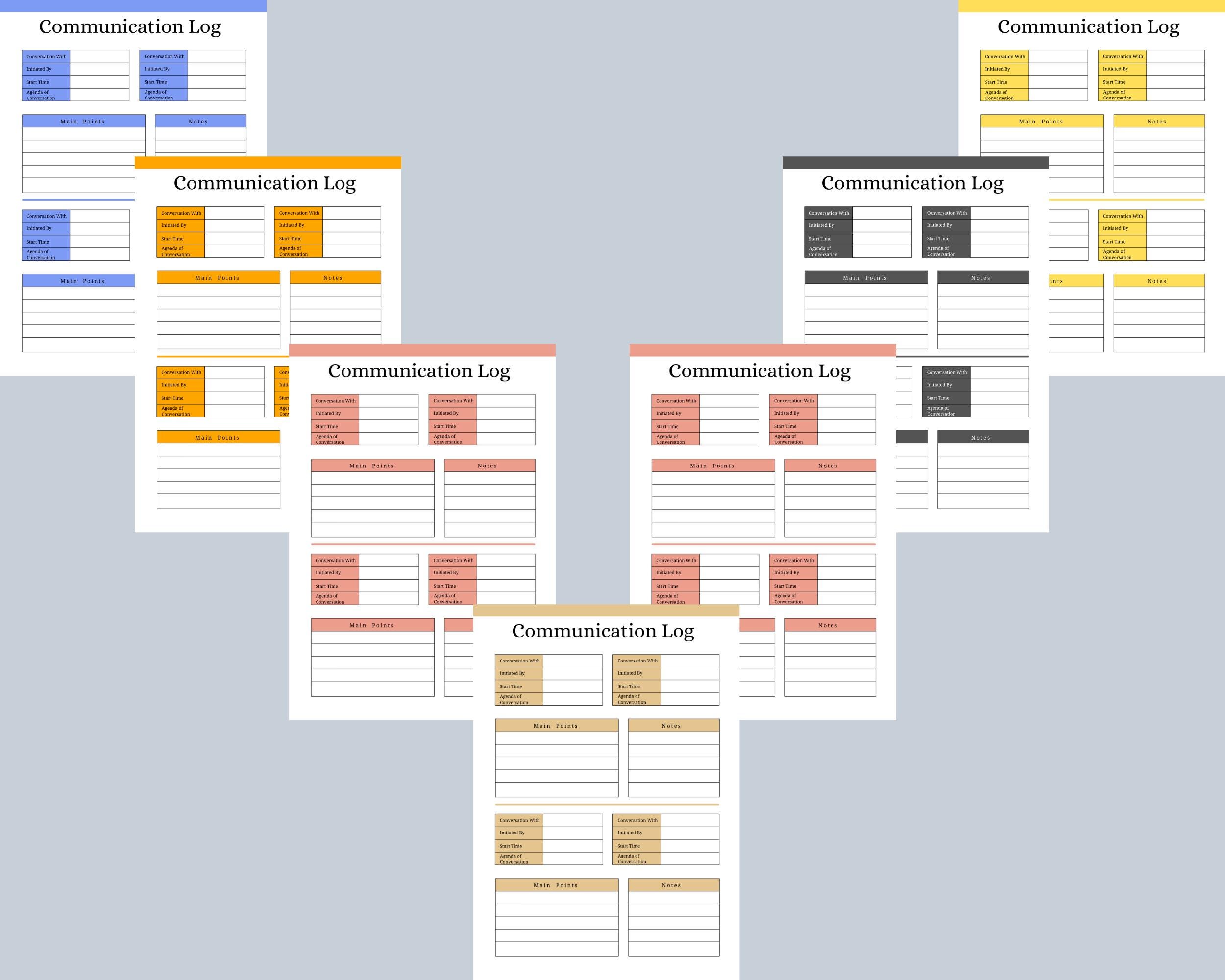 Communication Record | Printable Log for Teachers and Parents | Meeting ...