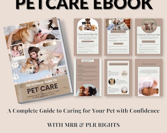 Pet Care eBook & Planner Bundle | Dog and Cat Health Journal, Pet Tracker, Behavior Workbook, Printable Canva ,PLR Rights