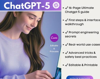ChatGPT-5 Beginner's Guide: Canva eBook with PLR Rights