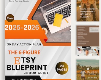 Guía para el éxito de tu tienda en Etsy: Plan de 6 cifras y SEO (Canva PDF)