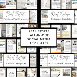 Real Estate Social Media Templates: Realtor Branding Kit (Canva Editable Bundle)