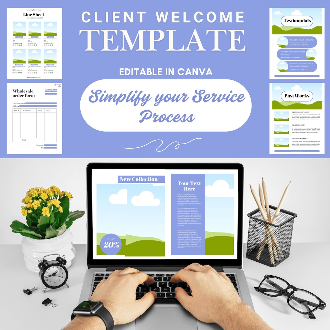 Client Welcome Template | Editable Canva PDF | Onboarding Kit for ...
