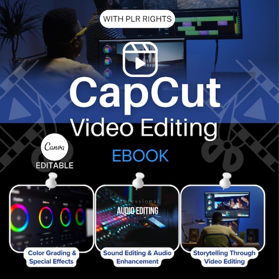 CapCut Video Editing eBook: Canva Editable PLR Guide (18 Pages)