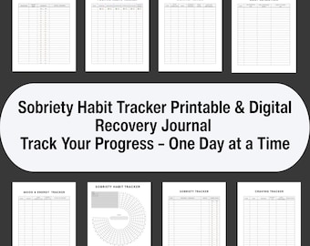 Sobriety Habit Tracker | 130 Page Printable Addiction Recovery Journal & Daily Habit Log for Wellness