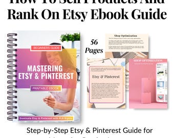 Etsy Shop Guide: Sell & Rank with Pinterest, 56-Page Canva eBook (PLR)