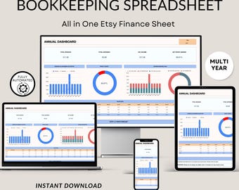Etsy Seller Bookkeeping Spreadsheet: Google Sheets Finance Template