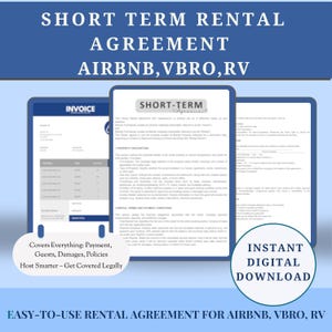 Airbnb Welcome Book Template & Short-Term Rental Agreement Bundle | Editable Canva Templates for Hosts Vacation Rental