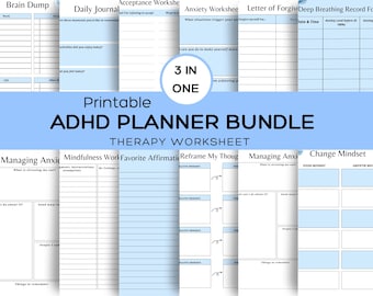 ADHD Planner Bundle: Brain Dump & Self Regulation (Digital Download)